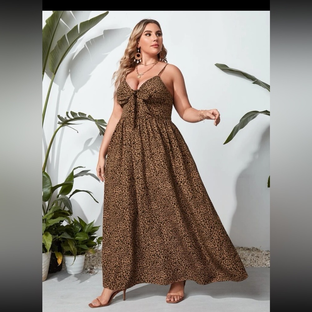 Leopard print maxi dress